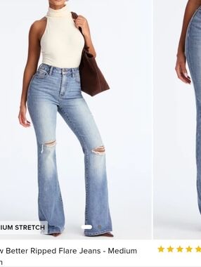 Fashion Nova Know Better Ripped Flare Jeans - Medium Wash